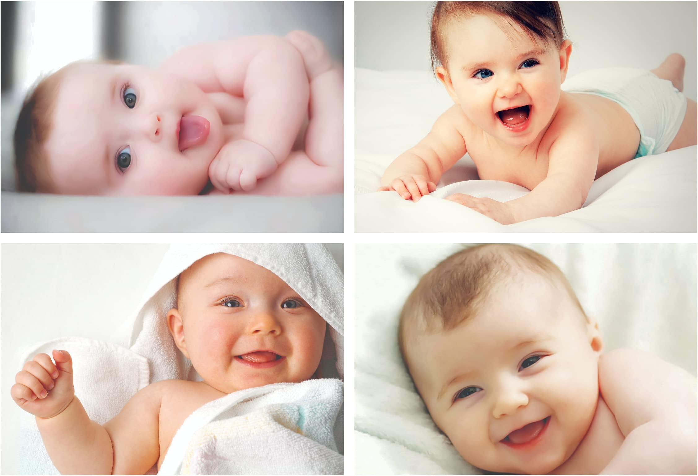 PRINTNET New Born Baby Girl and Baby Boy Cute Poster for Wall Pregnant Women in Room Bedroom with Gloss Finish (Multicolour, Big Size, 12 x 18 Inch) - Set of 4 Photo