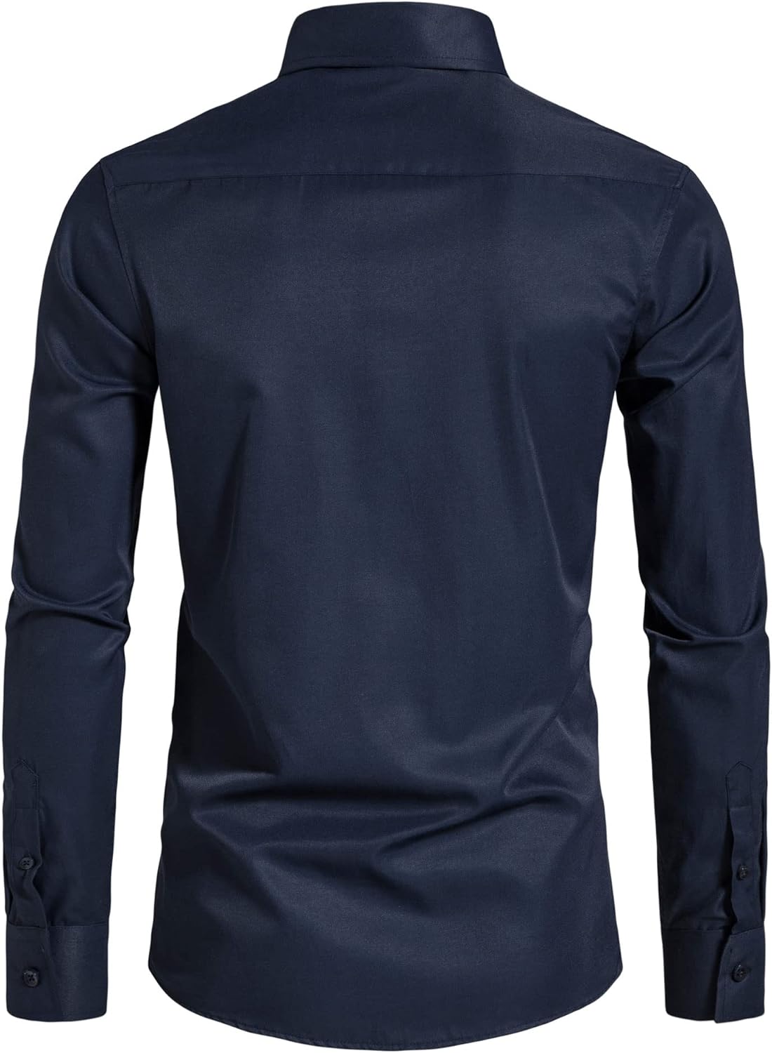 Men’s Long Sleeve Casual Solid Fancy Dress Shirts - Image 2