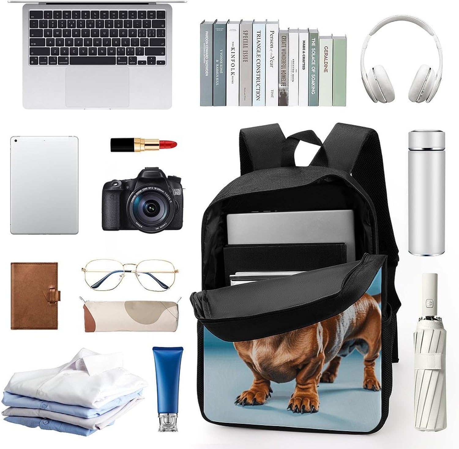 Dachshund Weiner Pet Dog Laptop Backpack Lightweight Travel Backpacks image 3