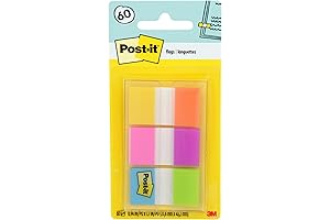 Post-it® Flags, On-the-Go Dispenser, .94 in Wide, Alternating Electric Glow Collection (680-EG-ALT)