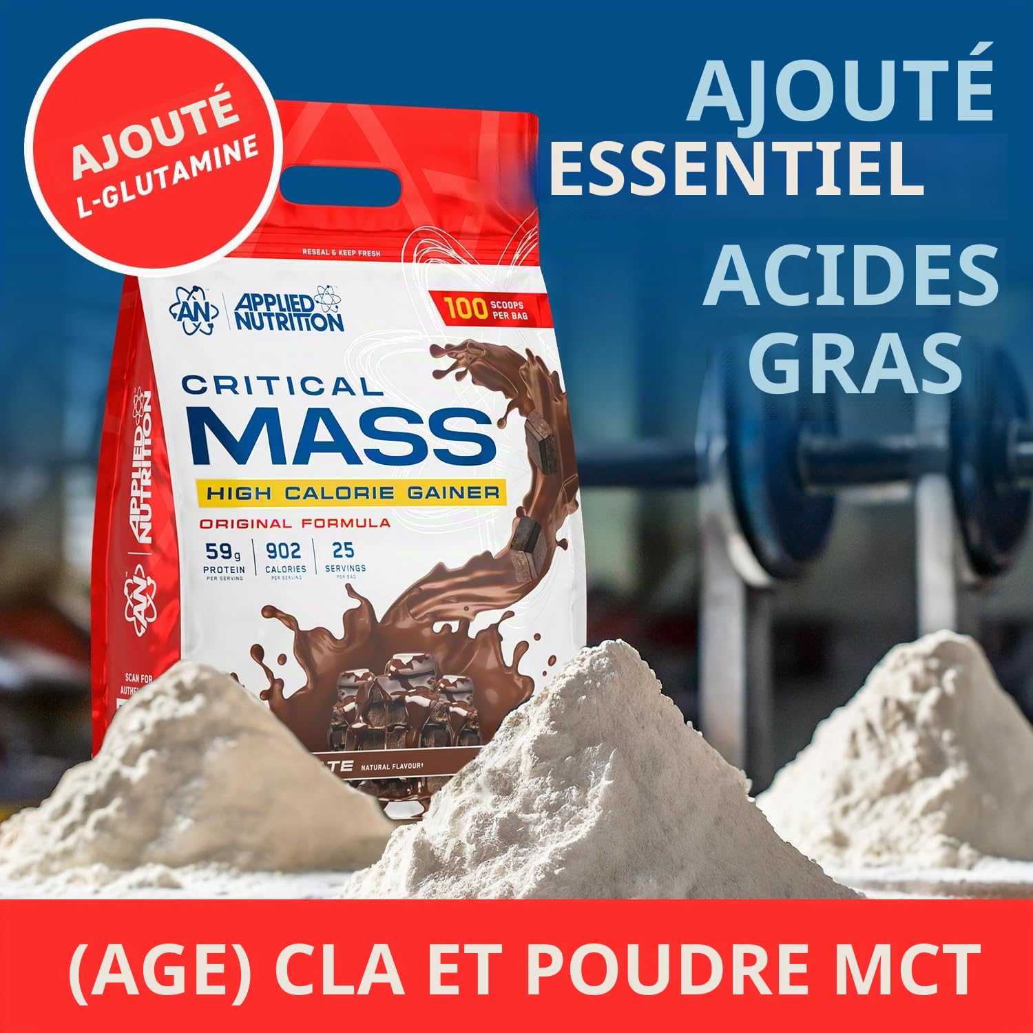 Applied Nutrition Critical Mass Gainer, Banane, 6kg, 25 Portions