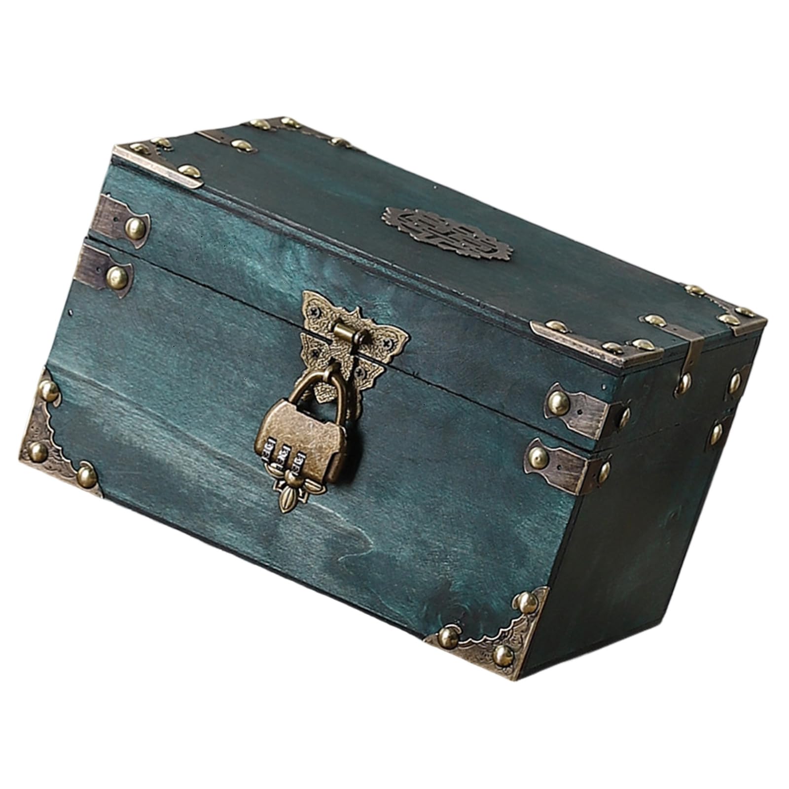 Hsioluted European Wood Suitcases Spacious Handheld Travel Trunk for Collector and Enthusiasts Daily Casual Use Multipurpose Travel Box