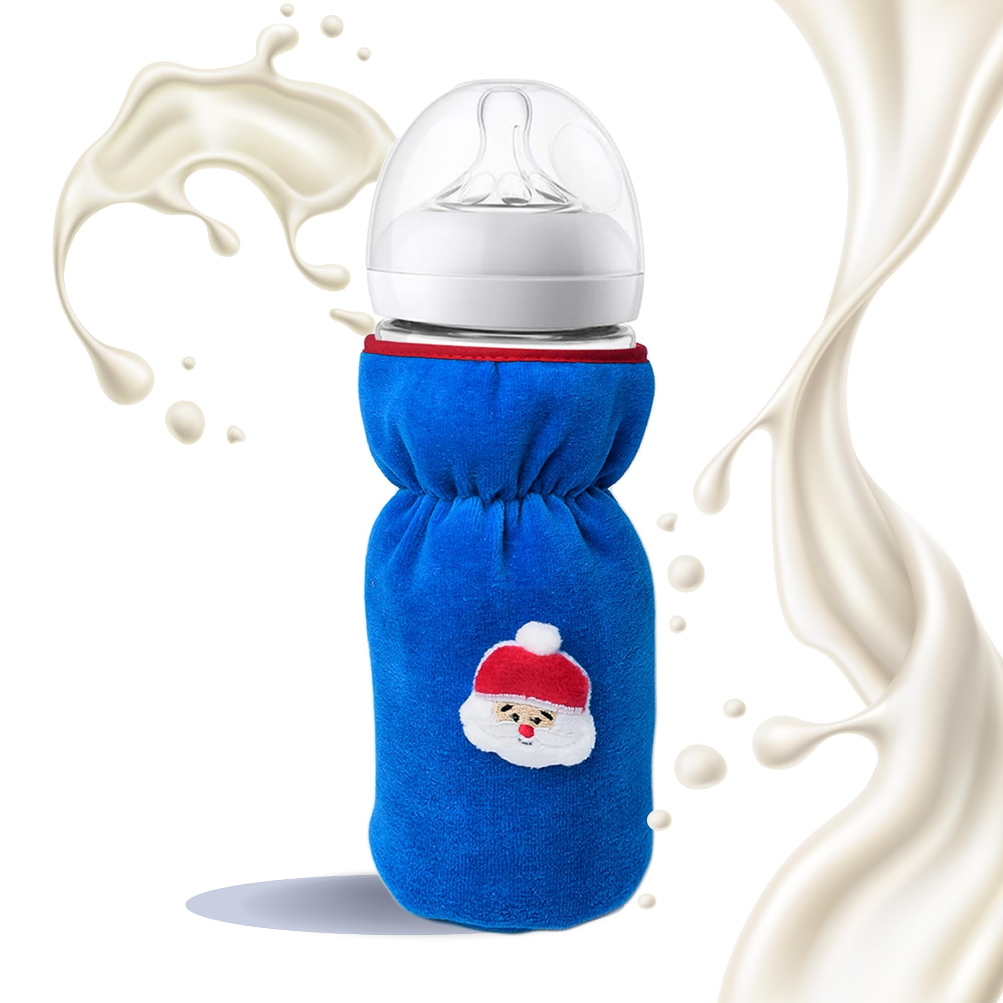 THE LITTLE LOOKERS Bottle Cover for Philips Avent/Wide Neck Feeders Soft Plush Stretchable Baby Feeding Bottle Cover with Easy to Hold Strap (Royal Blue, Wide Neck 240-330ml/8-11OZ)-picture-11