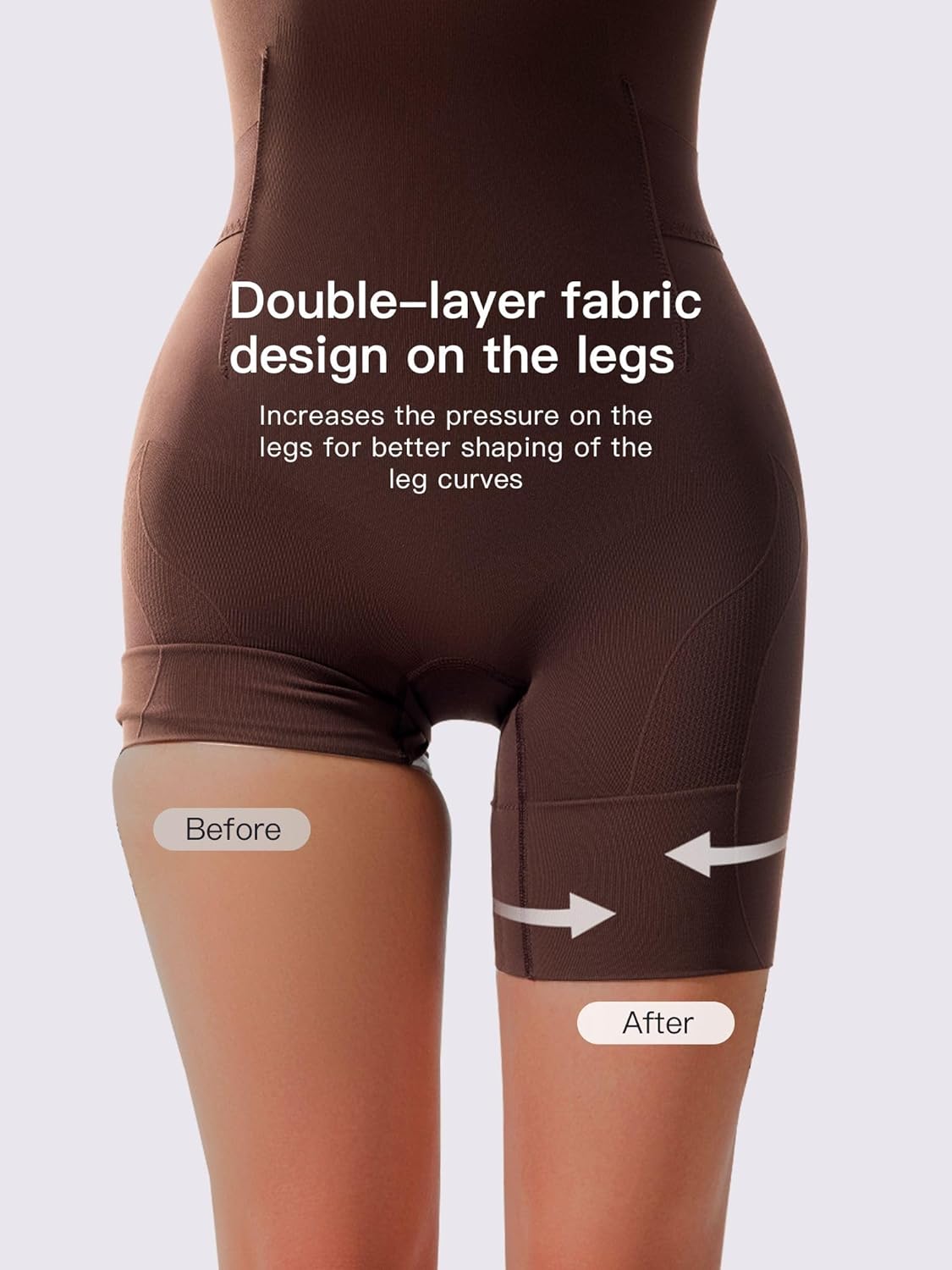 Bathroom-Friendly Women's Shapewear Bodysuit for Women Tummy Control with Built in Bra One Piece Short Jumpsuit - Image 6