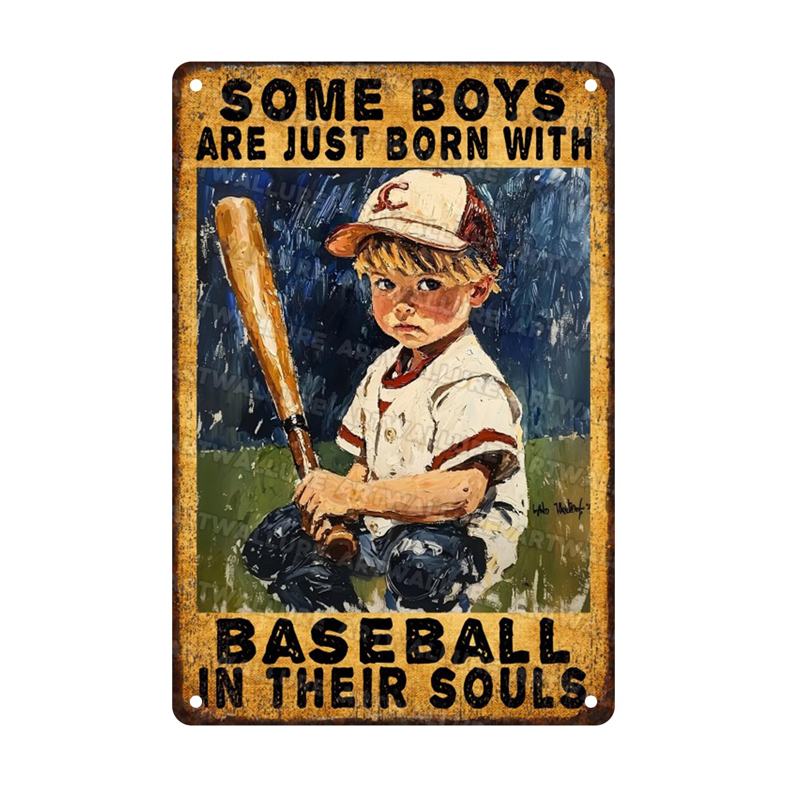 Anceky Tin Sign Retro Some Boys Are Born With In Their Souls Vintage Metal Sign Wall Decor for Home Yard Garage Farmhouse Bar Kitchen 12×8 Inch