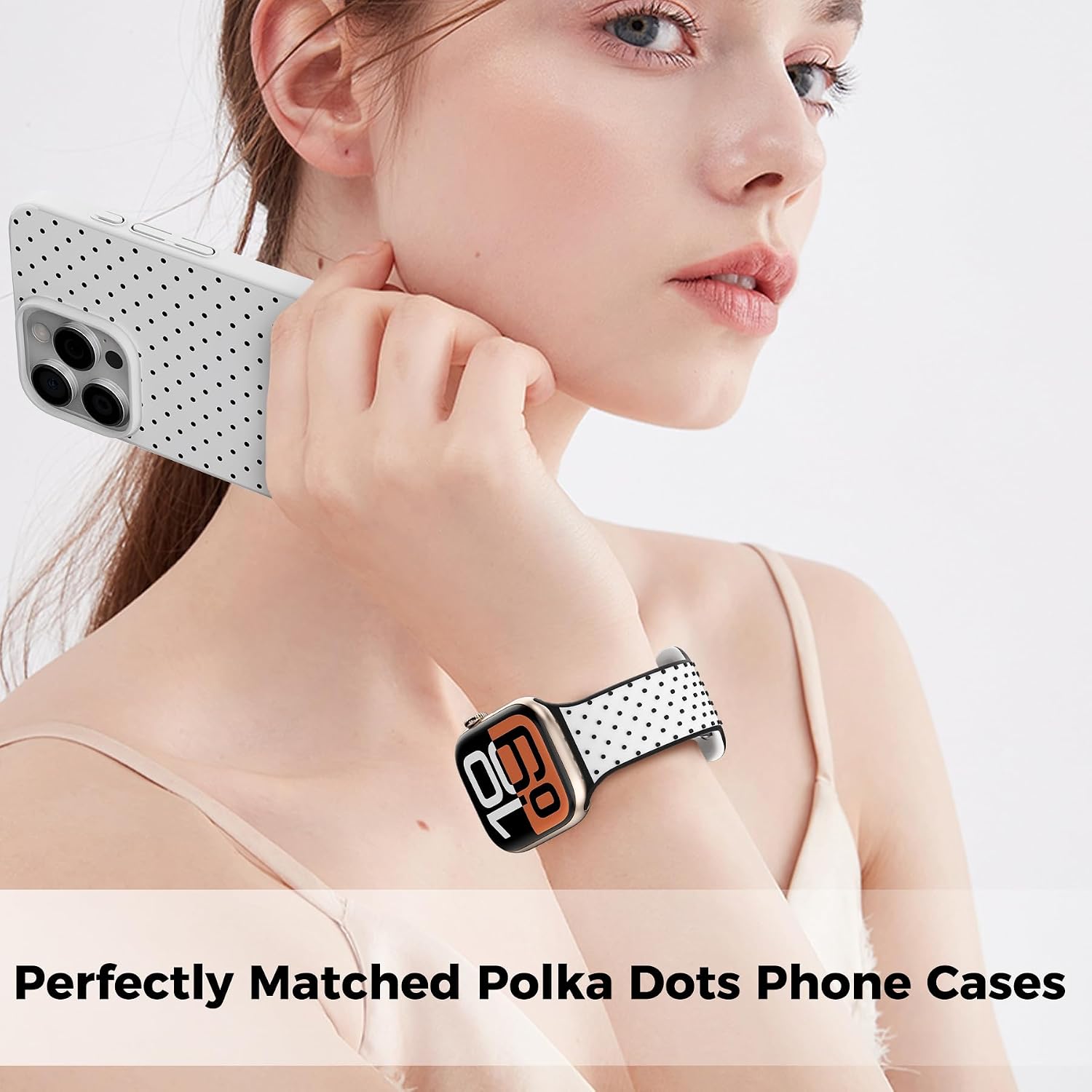 YMHML Engraved Striped & Polka Dots Band Compatible with Apple Watch Bands for Women 40mm 42mm 41mm 38mm 44mm 45mm 46mm 49mm, Cute Silicone Dressy Strap for iWatch Series 11 10 9 8 7 6 5 4 3 SE Ultra image 5