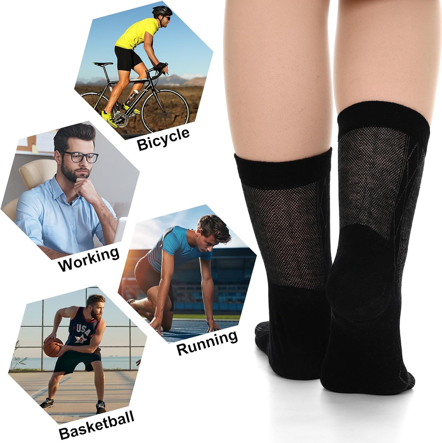 10 Pairs Mens Ultra Thin Cotton Dress Socks Breathable Summer Crew Business Socks Soft and Lightweight for Men - Image 6