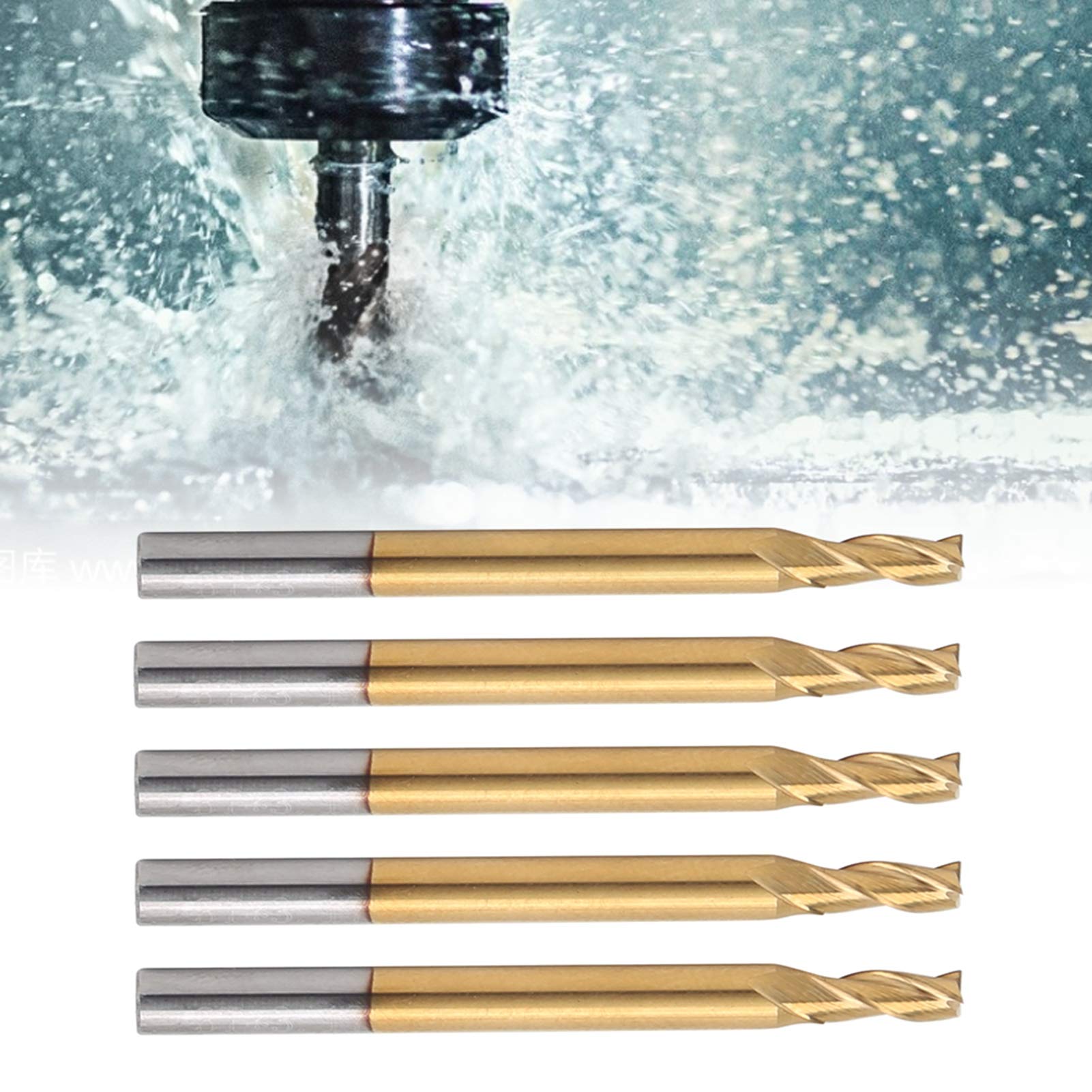 FTVOGUE Fresa Plana de 3 Filos, Paquete de 5 de Acero de Tungsteno con