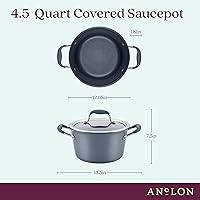 Vista 2 de Anolon Advanced Home Hard-Anodized Nonstick Tapered Sauce Pan/Saucepot, 4.5-Quart (Moonstone)