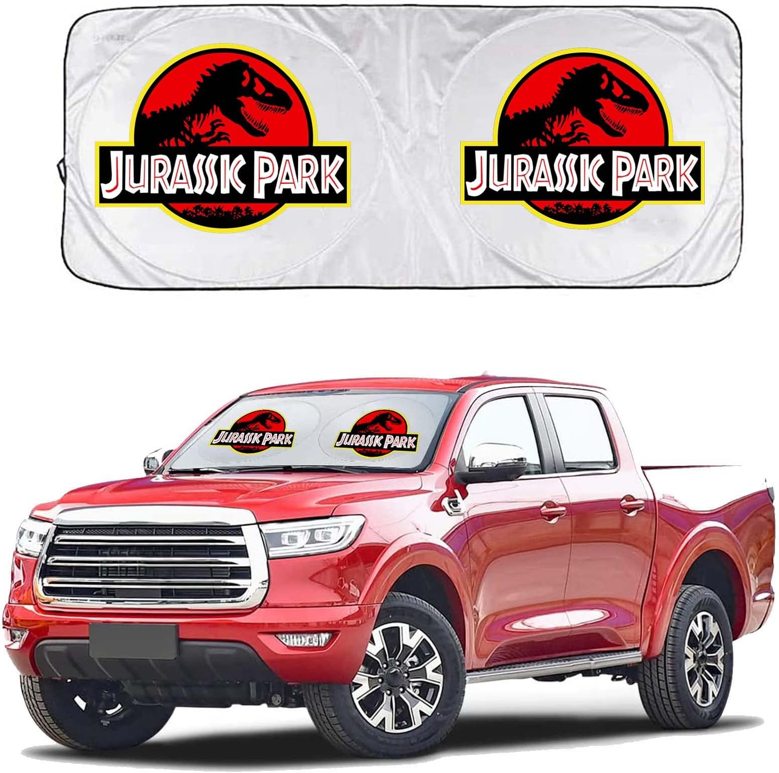 Car Windshield Sun Shade for Jurassic Park Front Window Windshield Blocks UV Rays Sun Visor Protector Sunshade for Jurassic Park Accessories