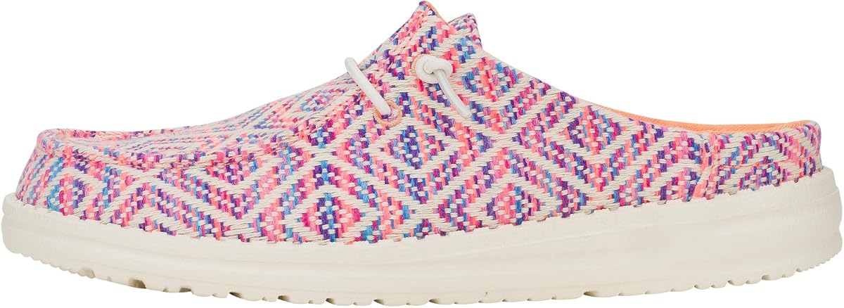 Mule sin cordones Wendy Slip Surf Baja de HEYDUDE para mujer | Parte superior textil tejida | Cordones elásticos, sistema Easy On, forro textil suave, suela exterior flexible y ligera, lista para viajar, construcción tejida
