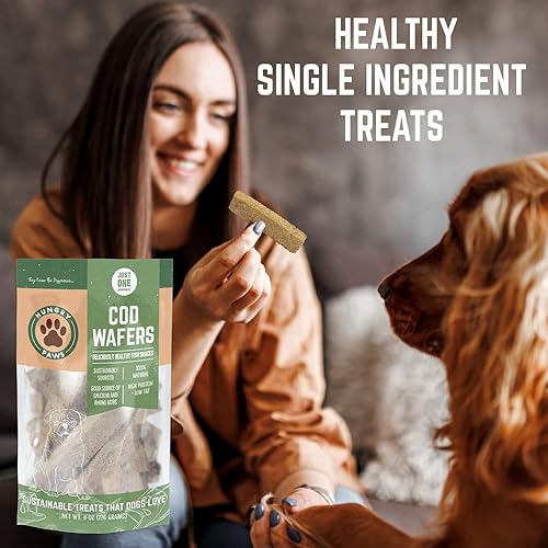 Miniatura 5 de Hungry Paws Golosinas para perros de oblea de pescado de bacalao - Snacks de un solo ingrediente