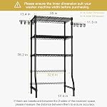 Ulif U8 Laundry Room Storage Organizer, Over the Washer and Dryer Storage Shelves for Laundry Organization, 35" W x 17.3" D x 76.2" H, Suit Washing Machine Width Within 32.6", Hold 304 lb, Black