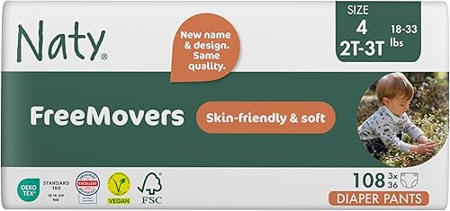 Eco by Naty Pull Ups - Pantalones de entrenamiento hipoalergénicos y sin químicos, altamente absorbentes y respetuosos con el medio ambiente para