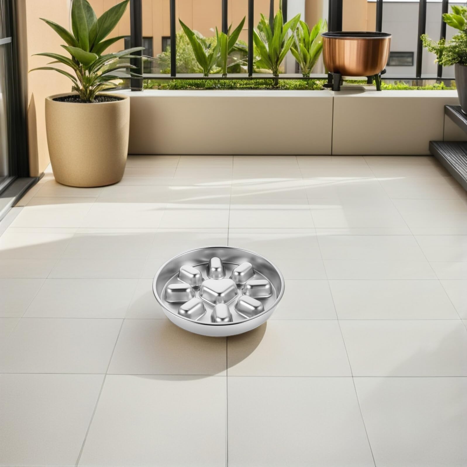 ARTIBETTER Ciotola per Alimentazione Lenta per Cani in Acciaio Inox 304 Antiscivolo Piatto Slow Feeder a Labirinto per Cuccioli e Cani di Piccola Taglia Mangiatoia Resistente per Prevenire
