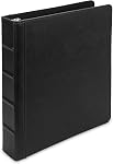 Samsill Vintage Hardback 3 Bague en cuir noir Binder, Organisateur de Binder professionnel, Planner Binder 1 1 cm 3 Beurre à anneaux, taille de la lettre 8.5 x 11, Pas de fermeture éclair, faux cuir noir