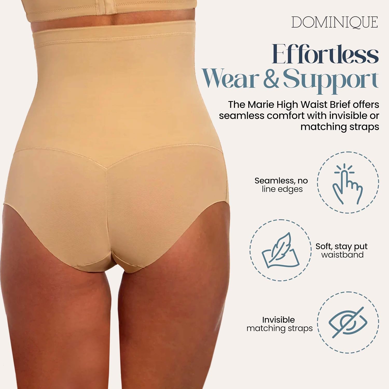 Dominique Women’s Firm Control High Waist Shaping Underwear #102 – Tummy, Waist & Hip Slimming Brief with Cotton Gusset