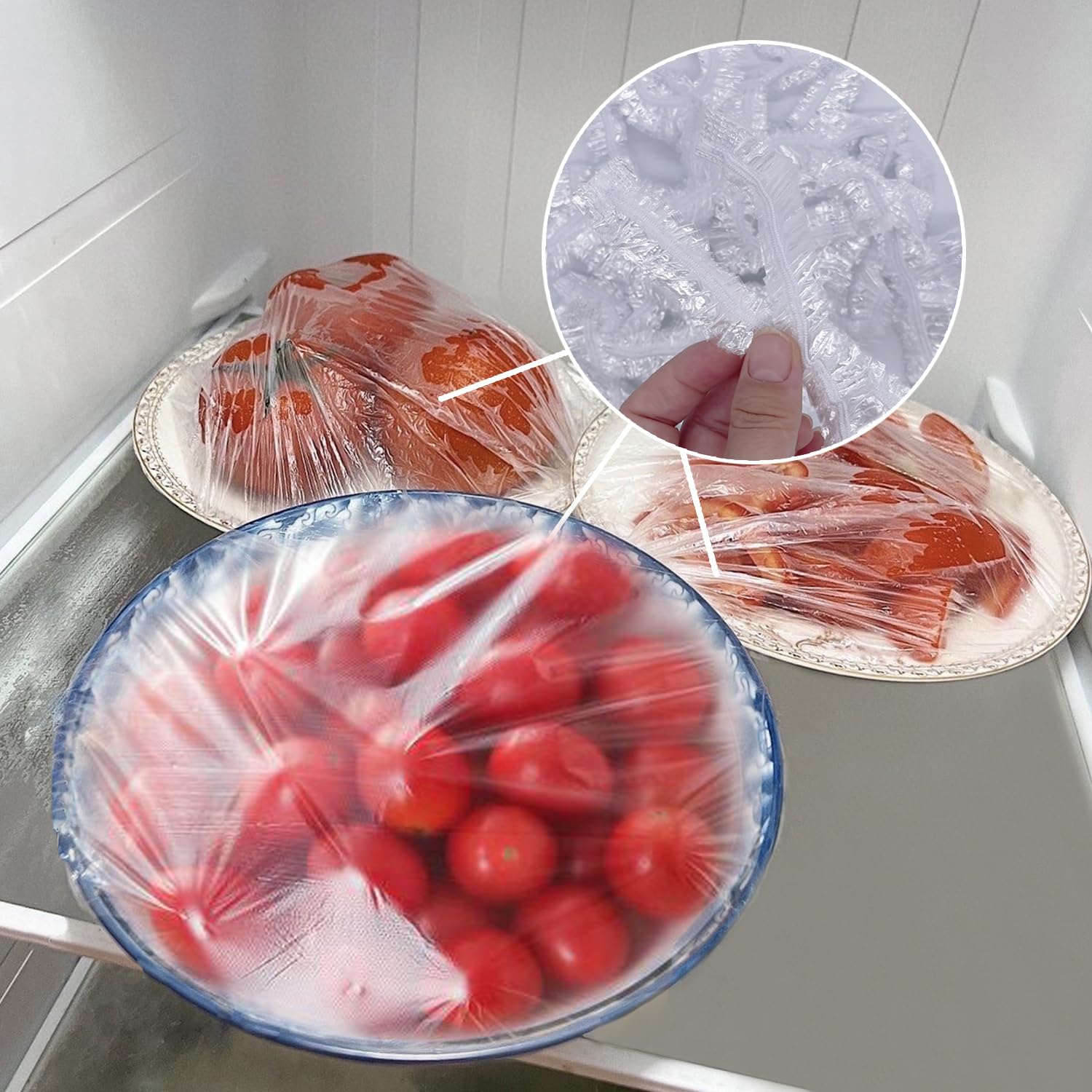 Lot de 50 bonnets de douche, jetables, en plastique, élastiques, imperméables, pour salon, spa, voyage, usage domestique, hôtel, douche (50 pièces, 42 cm)