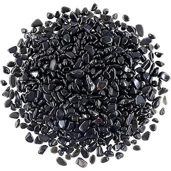 1 LB 460g Natural Crushed Black Obsidian Pebbles Gemstone Chips | Vibrant Fade-Resistant Color, Non-Toxic Material, Ideal for Reiki Healing, DIY Crafts, Aquarium & Flowerpot Decor