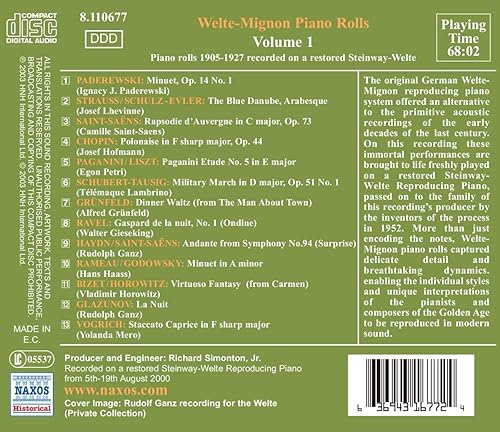 Miniatura 2 de Welte-Mignon Piano Rolls