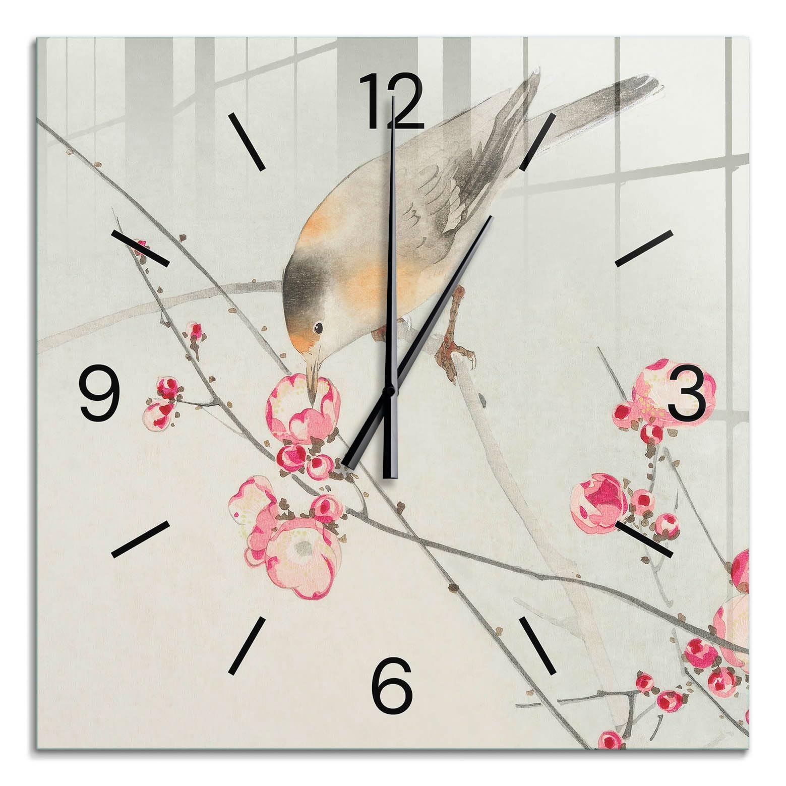 Horloge Murale Moderne 60x60 cm | Aiguilles Noires | Carrée