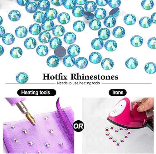 Miniatura 4 de Diamantes de imitación Hotfix para manualidades, diamantes de imitación con parte trasera plana, diamantes de imitación de cristal redondos, gemas