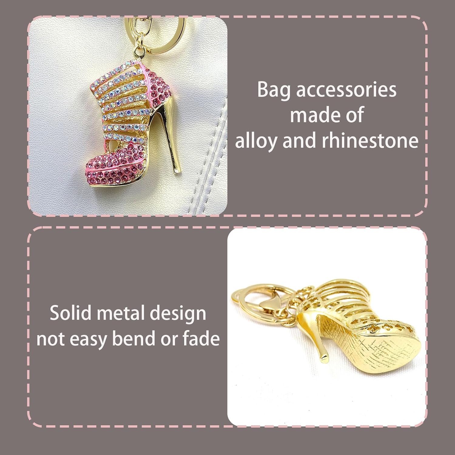 Charm Keychain for Women,Crystal Key Chain with Diamond Pendant,Cute Bag Purse Keyring Accessory