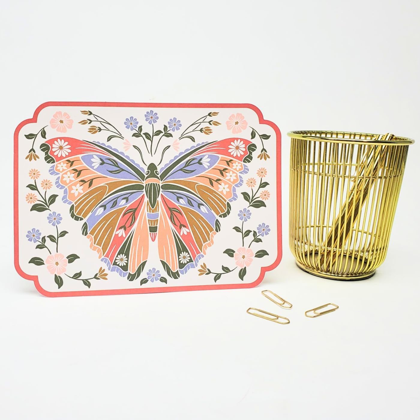 Lady Jayne Boxed Stationery Notecard Set with 20 Flat Die-Cut Note Cards and Envelopes, 5" x 7", Wildflower Meadow Floral Butterfly (82050) - Image 4