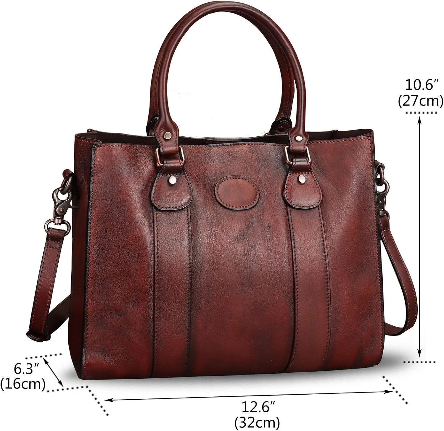 Genuine Leather Satchel Purses Handbags for Women Top Handle Shoulder Bags Lady Crossbody Tote Bag - Image 4