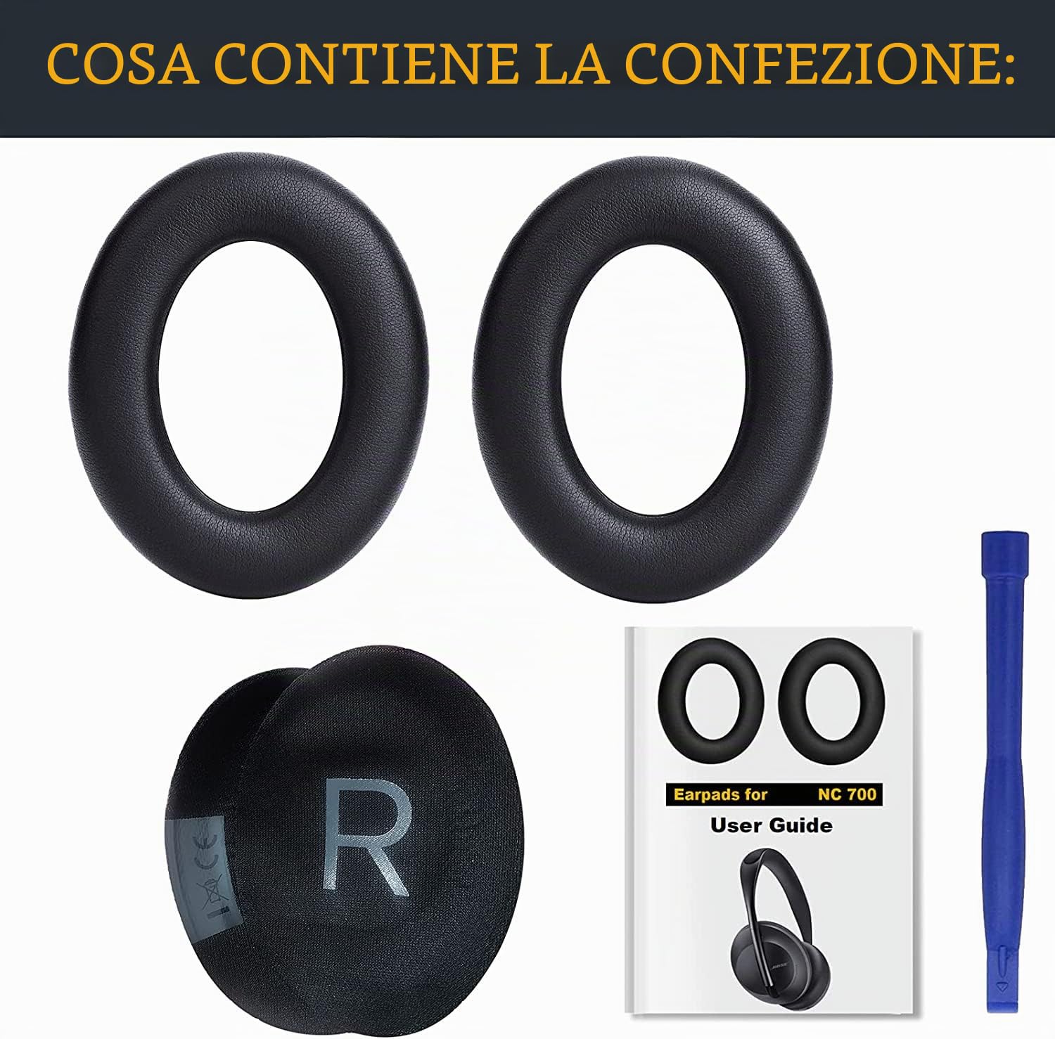 SOULWIT Cuscinetti Auricolari Di Ricambio per Bose 700 (NC700) Cuffie Wireless, Pelle Più Morbida, Schiuma ad Alta Densità con Cancellazione Del Rumore, Spessore Aggiunto-Nero