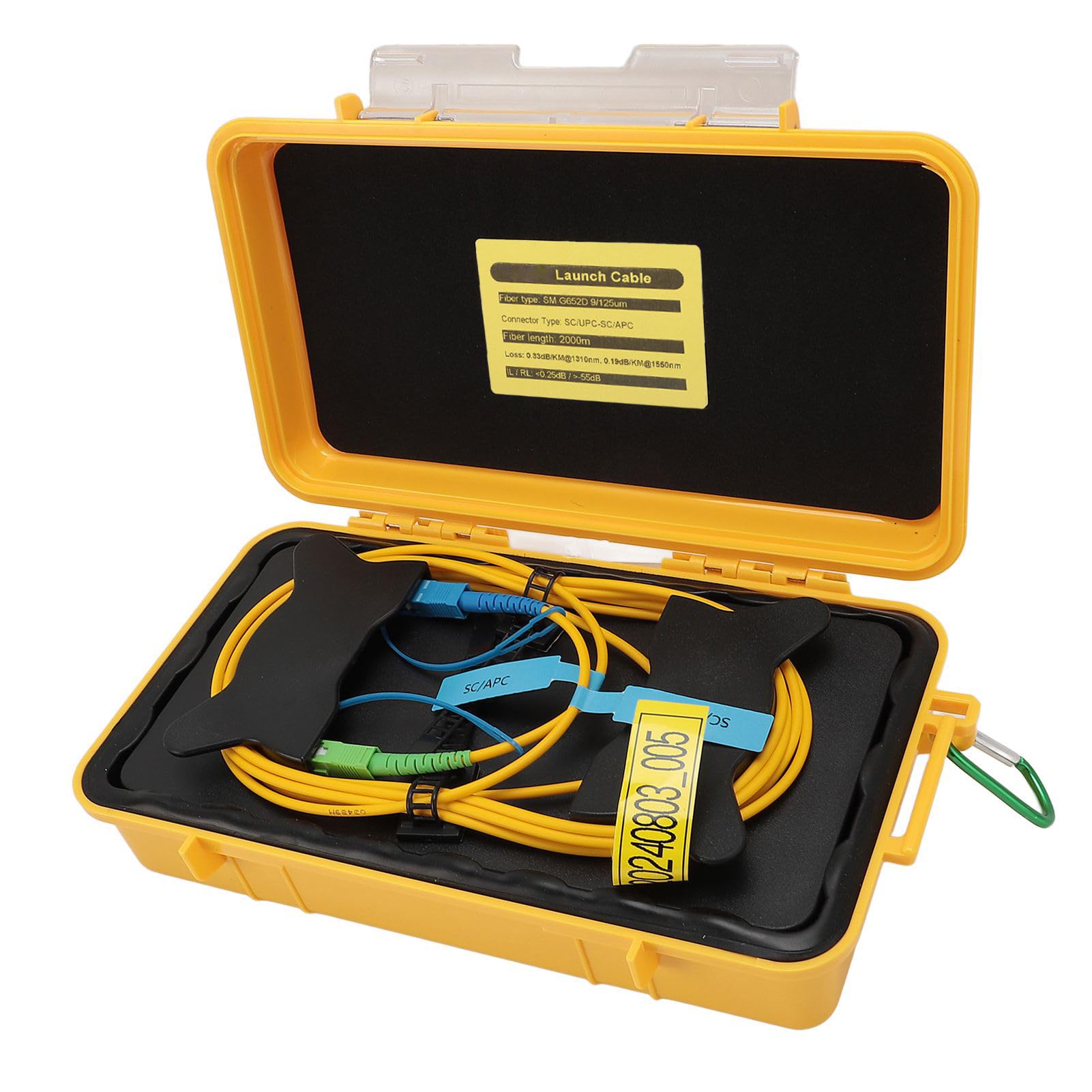Fiber Optic Test Tool, 2000m SC UPC SC for APC OTDR Single Mode Launch Cable Box Extension Cord OTDR Dead Zone Eliminator SM Patch Cord OTDR Dead Zone Eliminator Fiber Optic Test