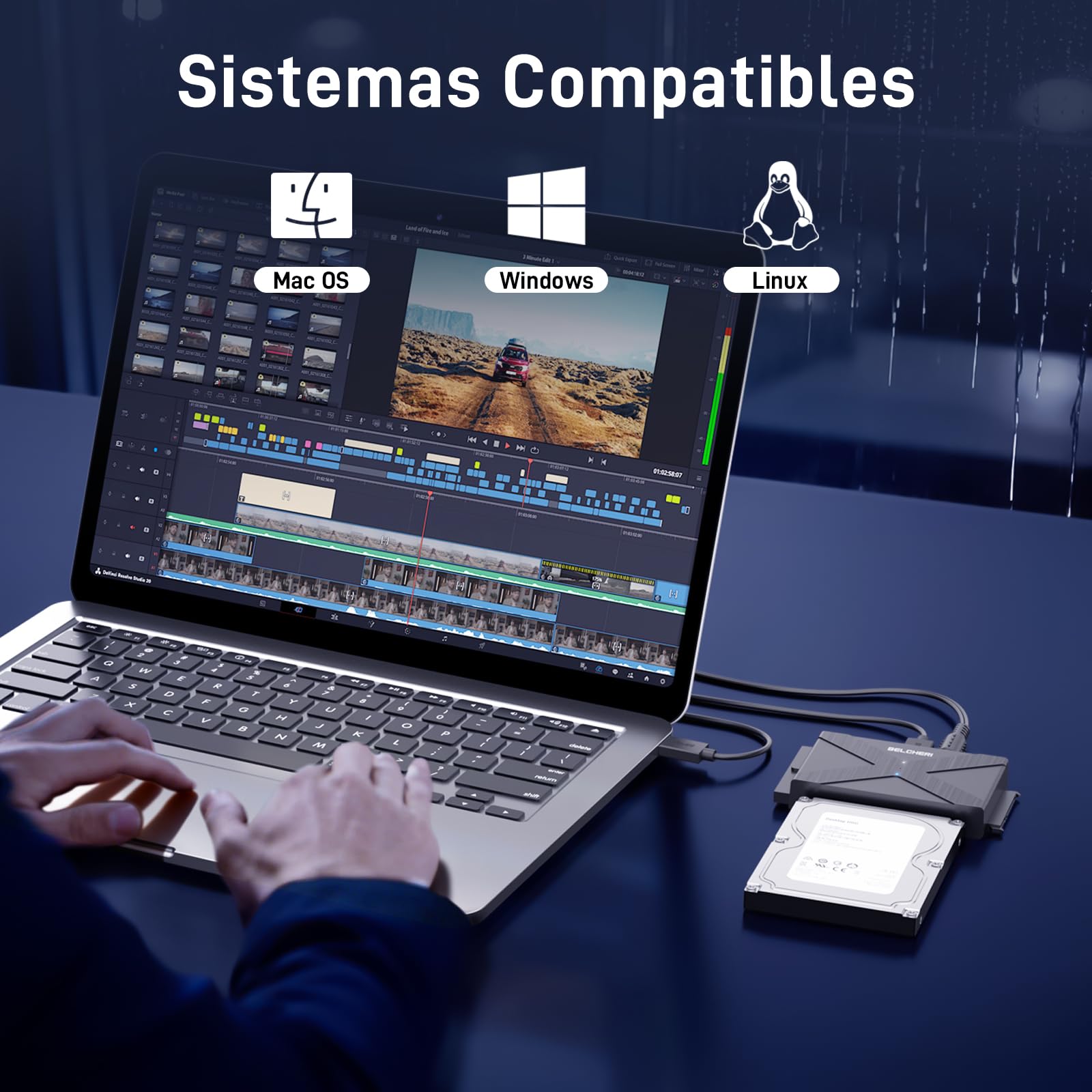 Adapter USB 3.0 na IDE i SATA, Uniwersalny Zewnętrzny Dysk Twardy 2,5 lub 3,5" HDD SSD, Konwerter IDE i SATA z Zasilaczem 12 V