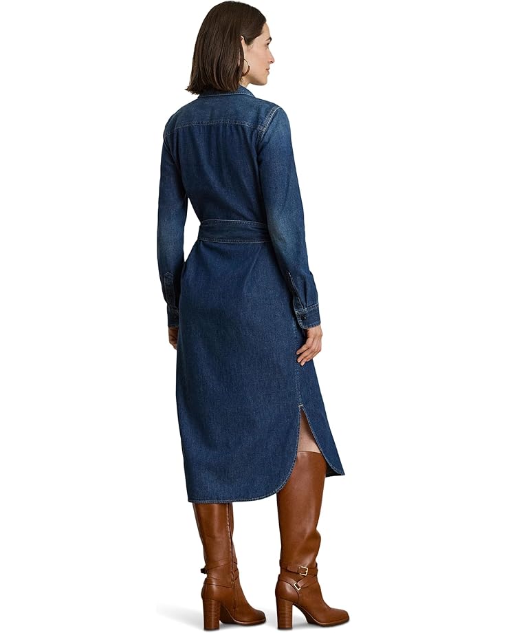 Lauren Ralph Lauren Horsebit-Trim Belted Denim Shirtdress - #2 of 3