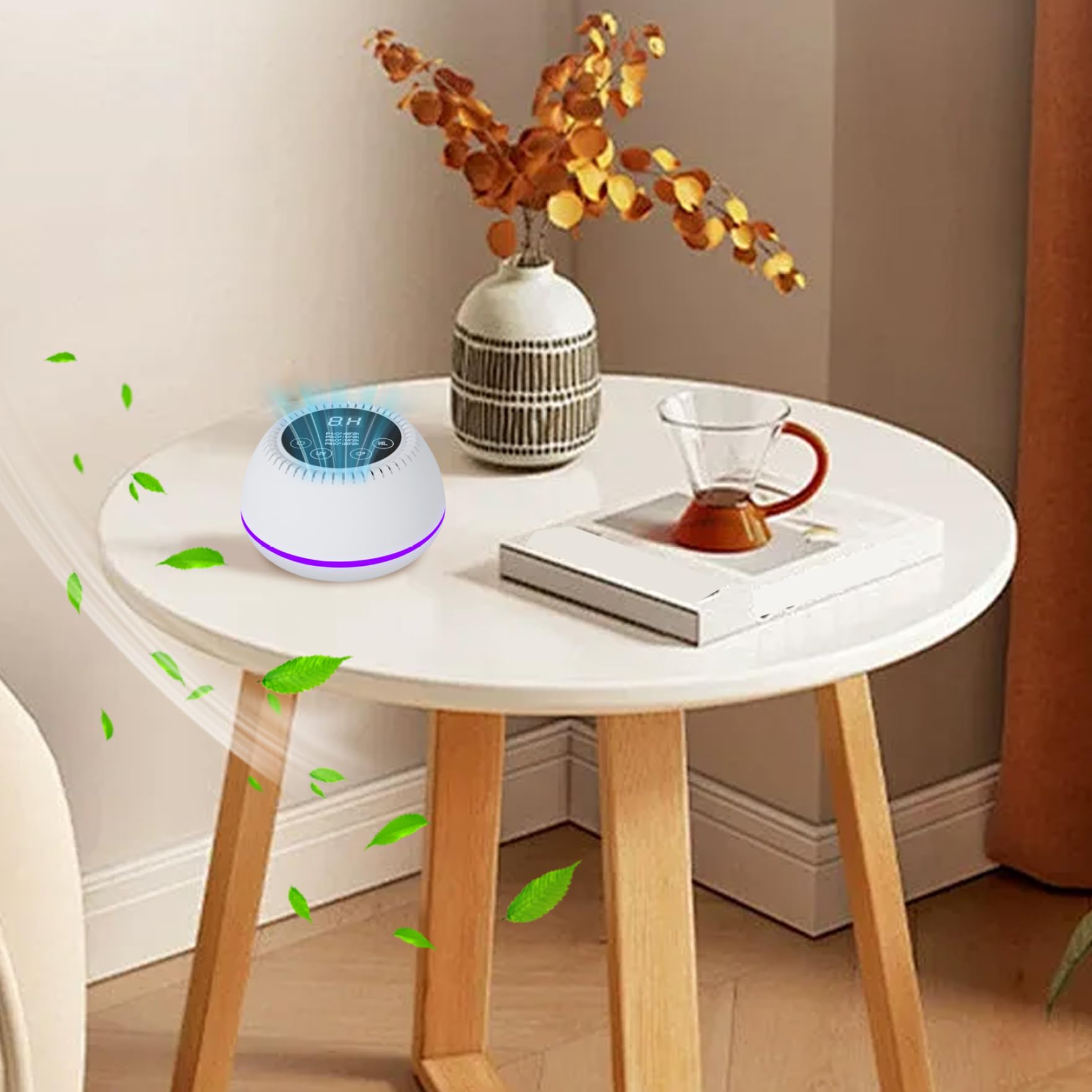Purificador de Aire 3 en 1, 4 Modos de eliminación de olores con batería de 10000mAh para Mascotas, Humo, hogar, Armario, Inodoro, Coche, purificadores de Aire Blancos para el hogar