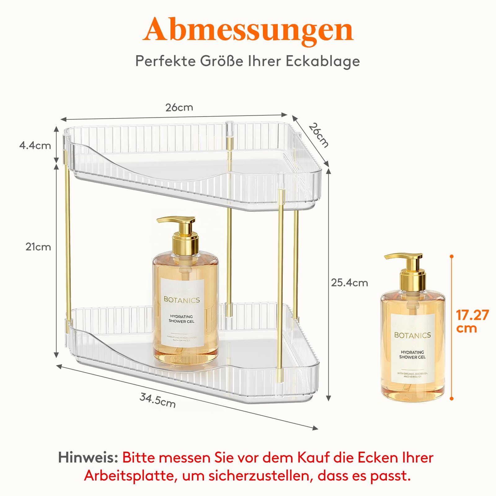 Lifewit Make Up Organizer, Schminktisch Organizer, Stabil Eck-Mehrzweck-Regal für Parfüm/Hautpflegemittel/Duschgel im Badezimmer,Küche,Schlafzimmer, Transparente, 2 Stufen