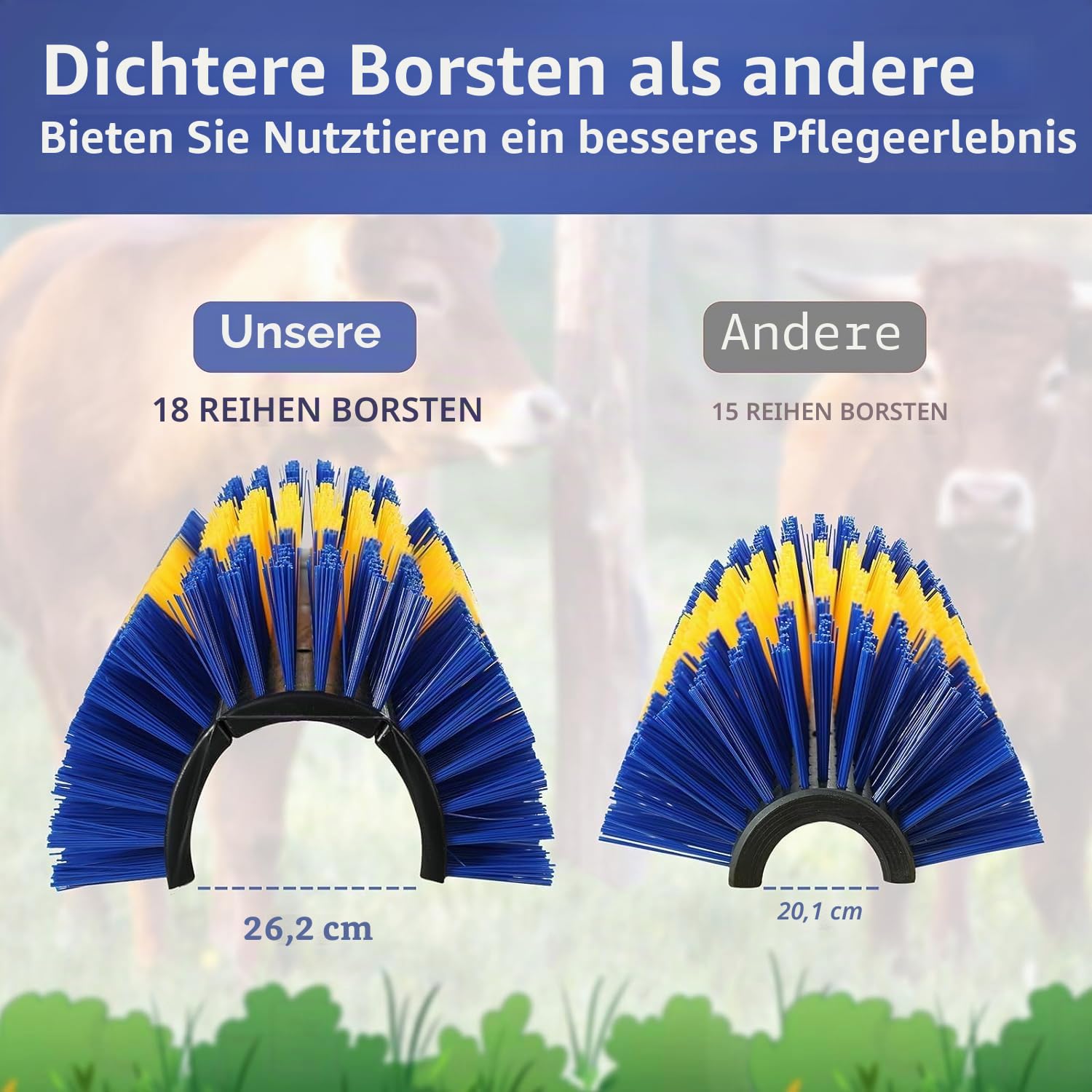 Universal Kratzbürste Pferd mit 12 Schrauben,Halbrunde Kratzbürste | Kratzbürste für Nutztiere Kuhbürste Massagebürste für Schaf Pferd Kuh Schweine,Pferdekratzer (17.5x11.8inch, stück, 1)