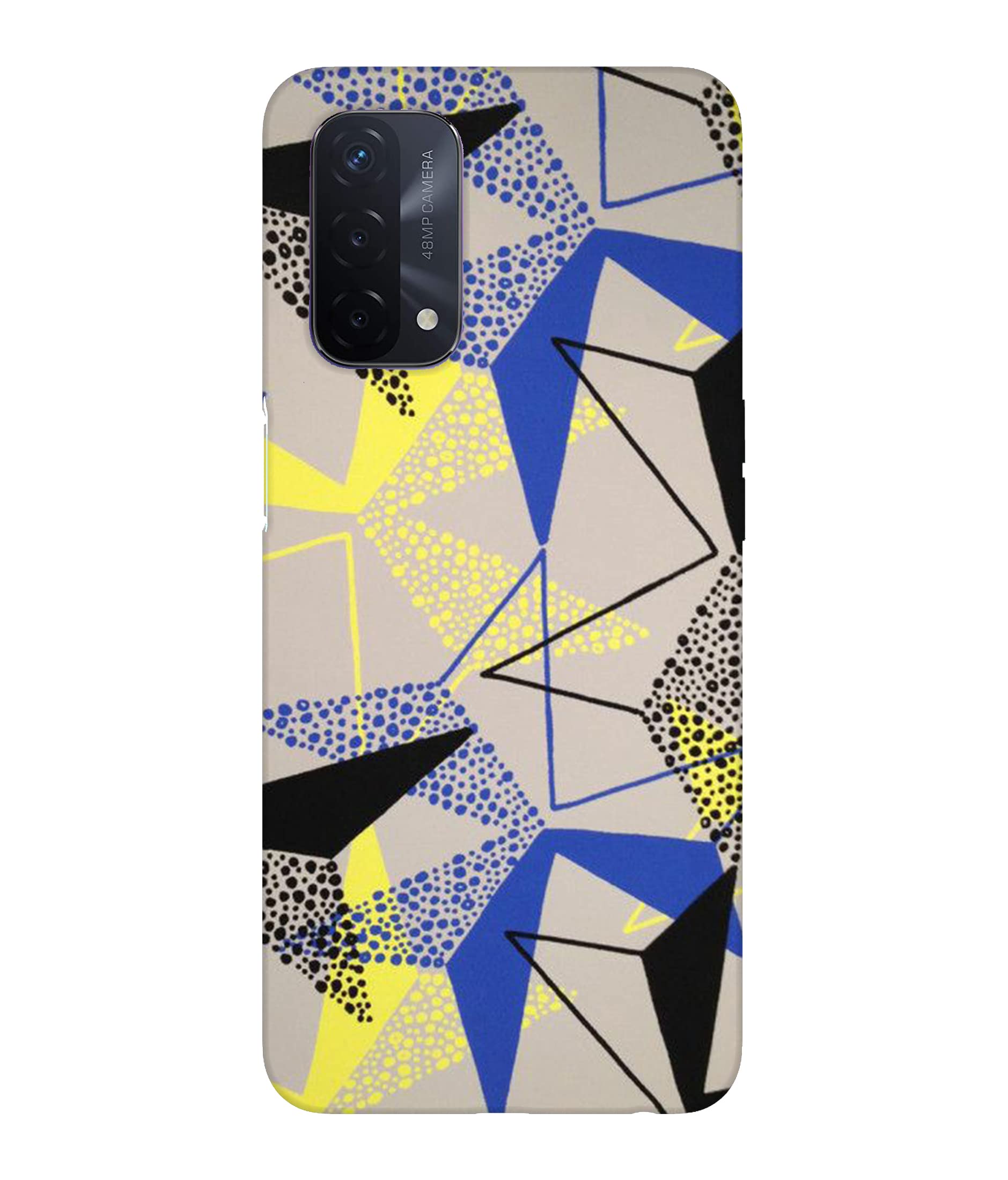LETAPS Printed Mobile Back Hard Case Cover for Oppo A74 5G (Yellow, Blue, Dots, Cool Pattern)