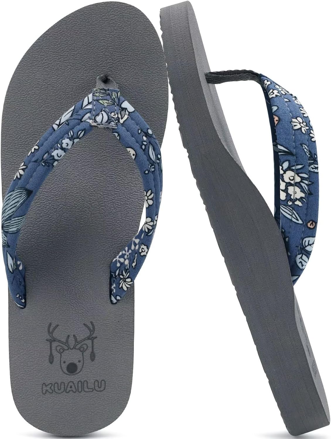 KuaiLu Womens Flip Flops - Arch Support Cushion