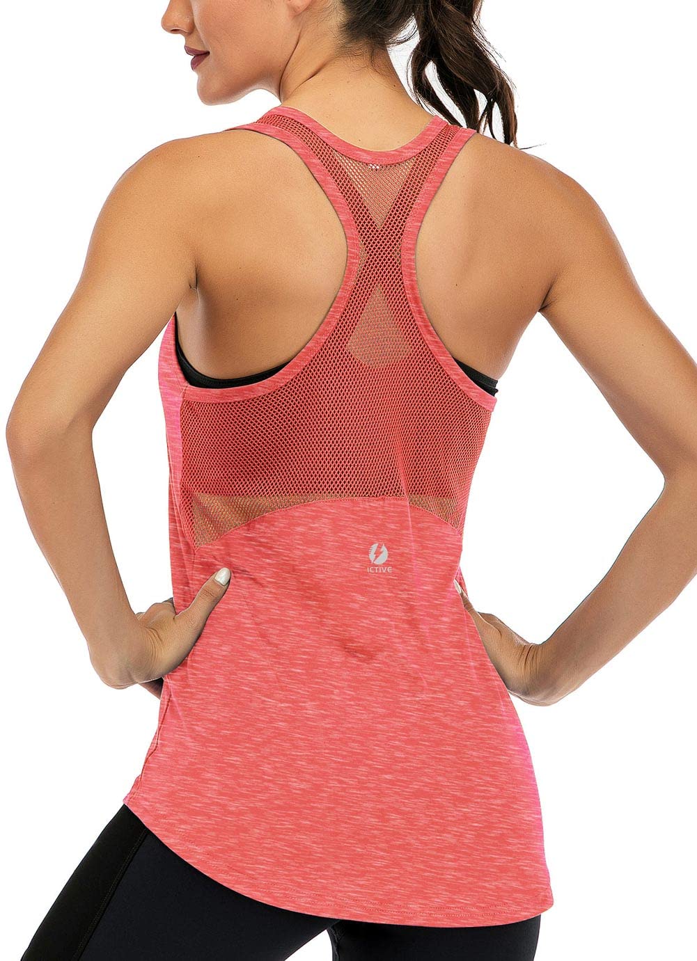ICTIVE Workout Tank Tops for Women Sleeveless Yoga Shirts for Women Mesh Racerback Muscle Tank Tops