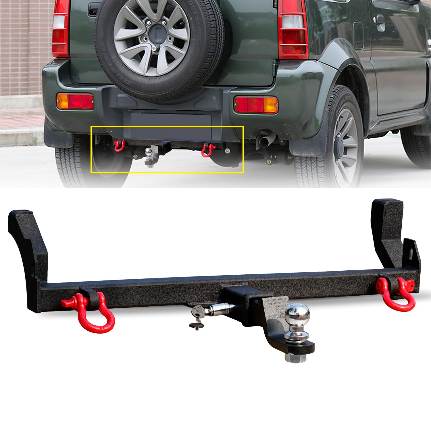 Archaic Gancio Traino per Suzuki Jimny JB23 JB33 JB43 1998-2017, Gancio di traino fisso per Jimny