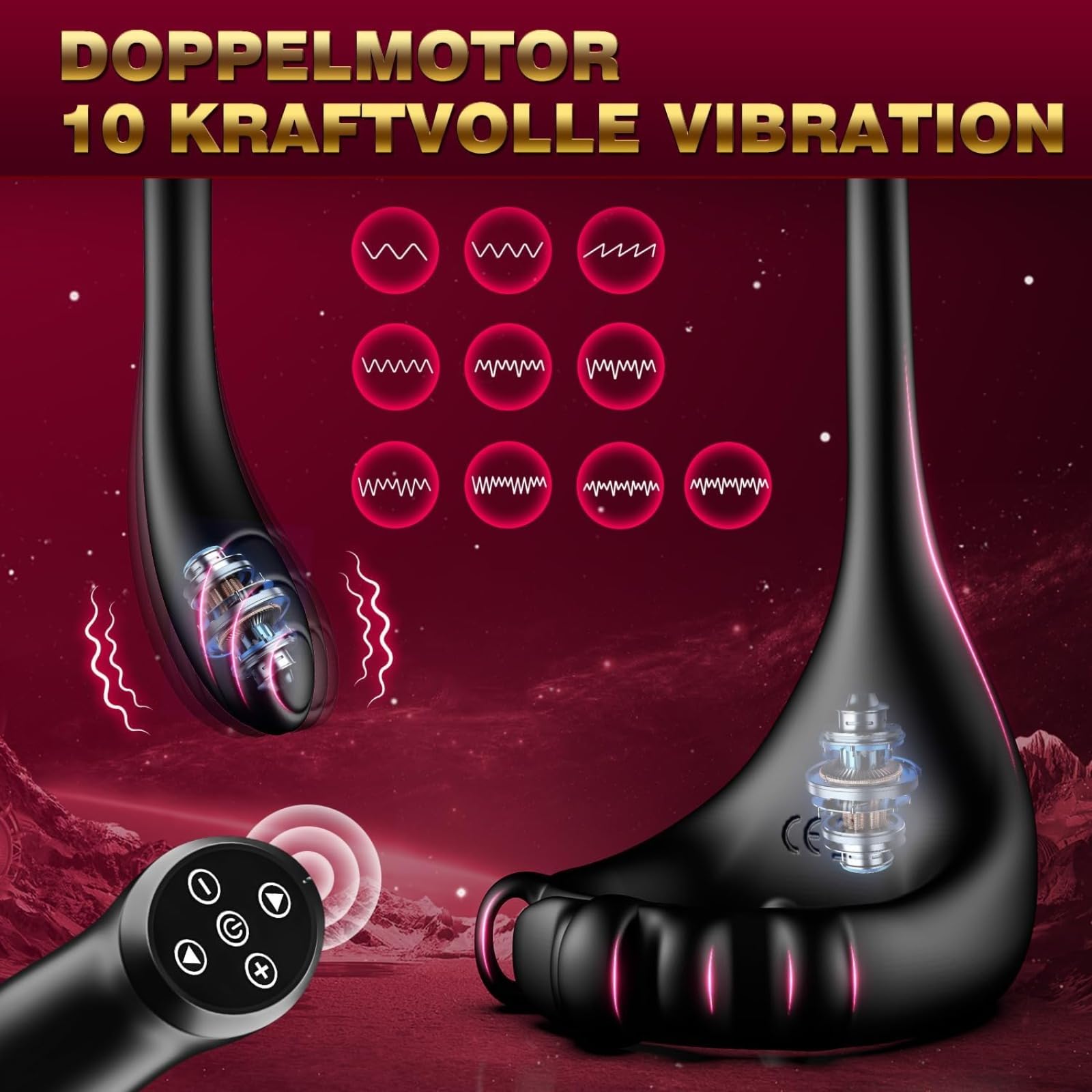 Stimulateur de prostate, accessoire érotique, 10 modes, masseur de prostate avec télécommande