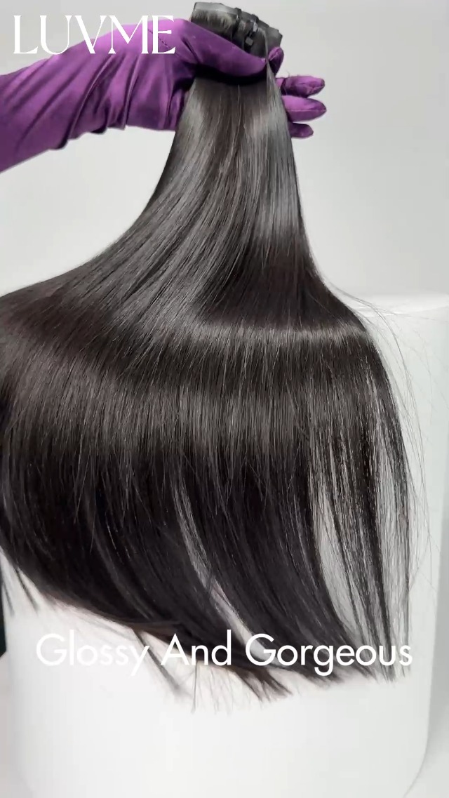 Invisible Clip-In Human Hair Extensions 16 Inch 220g 12Pcs Silky Straight Amazon.com : LUVME Invisible Silky Straight Clip in Hair  main image 2