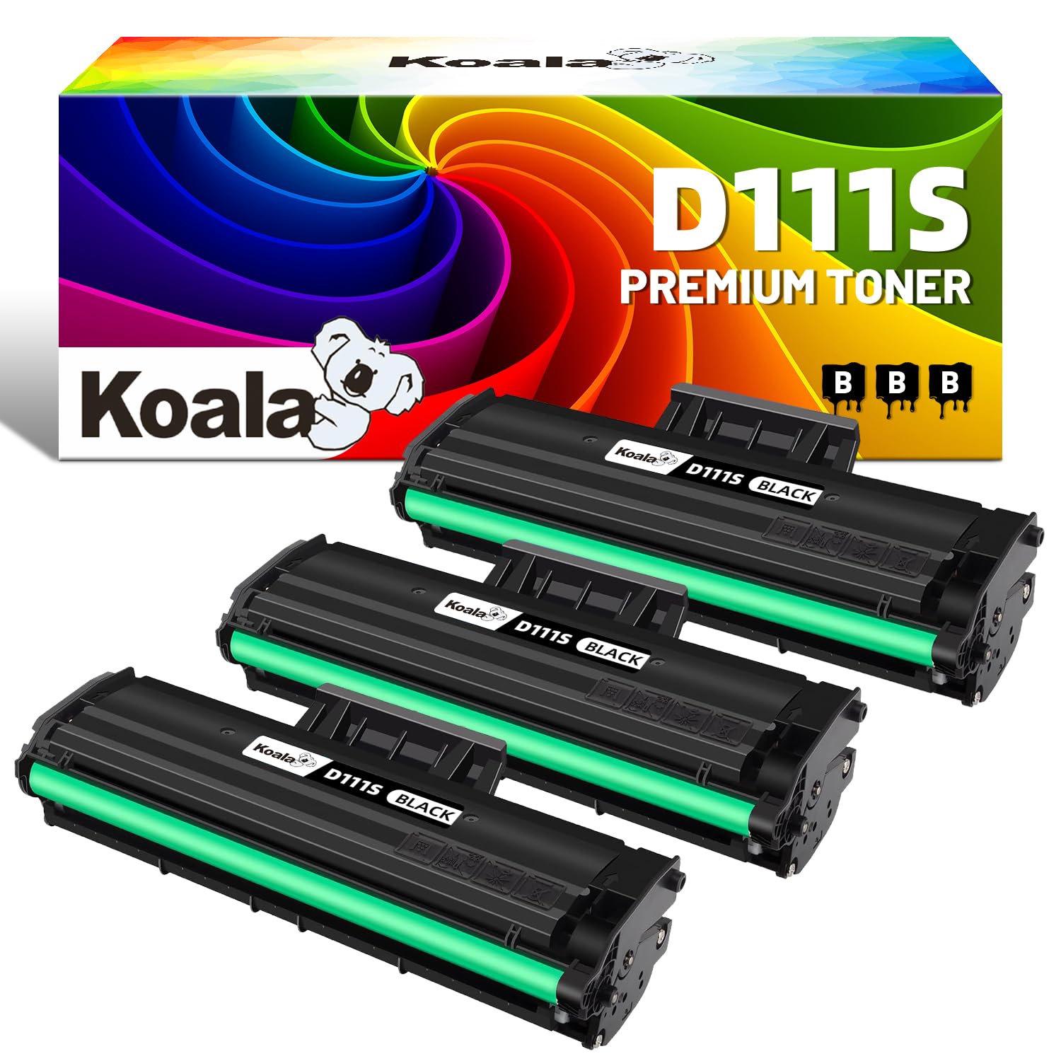 Koala Compatibili Cartuccia Toner Sostituzione per Samsung 111S MLT-D111S per Samsung Xpress M2070 M2070FW M2026W M2026 M2070W M2020 M2022W M2022 M2625 M2020W M2070F (Nero, Pacco din 3)