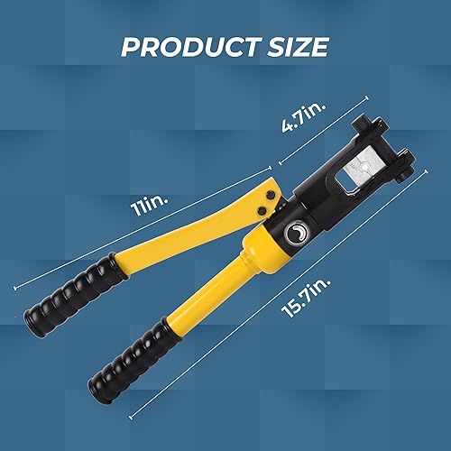 Miniatura 7 de Doppy Herramienta de prensado hidráulico manual 12 toneladas 8 AWG-40 AWG Alambre hidráulico Herramienta de prensado conjunto de terminales de