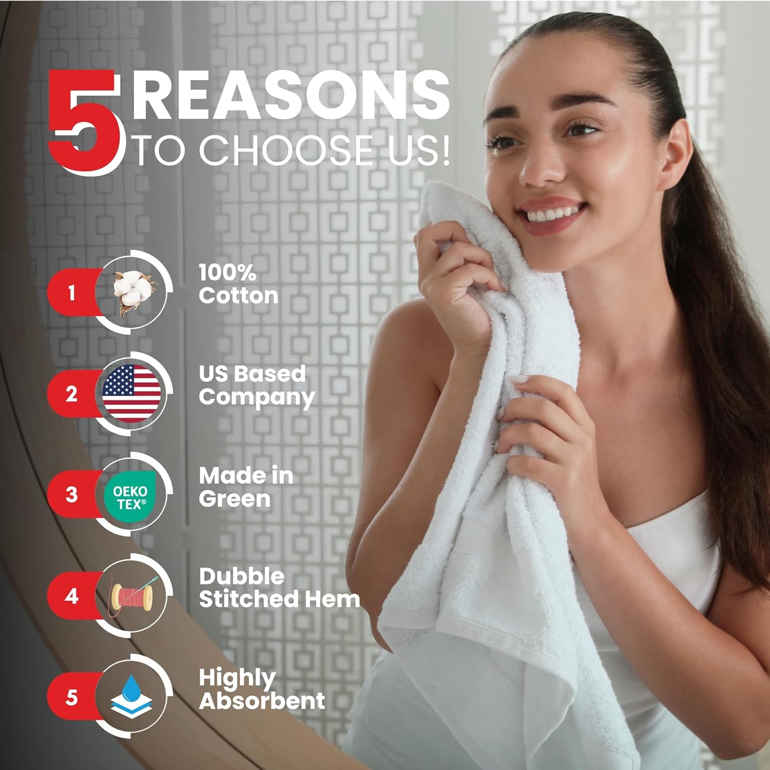 Infinitee Xclusives Premium Grey Washcloths Set – Pack of 4, 13x13 Inches -