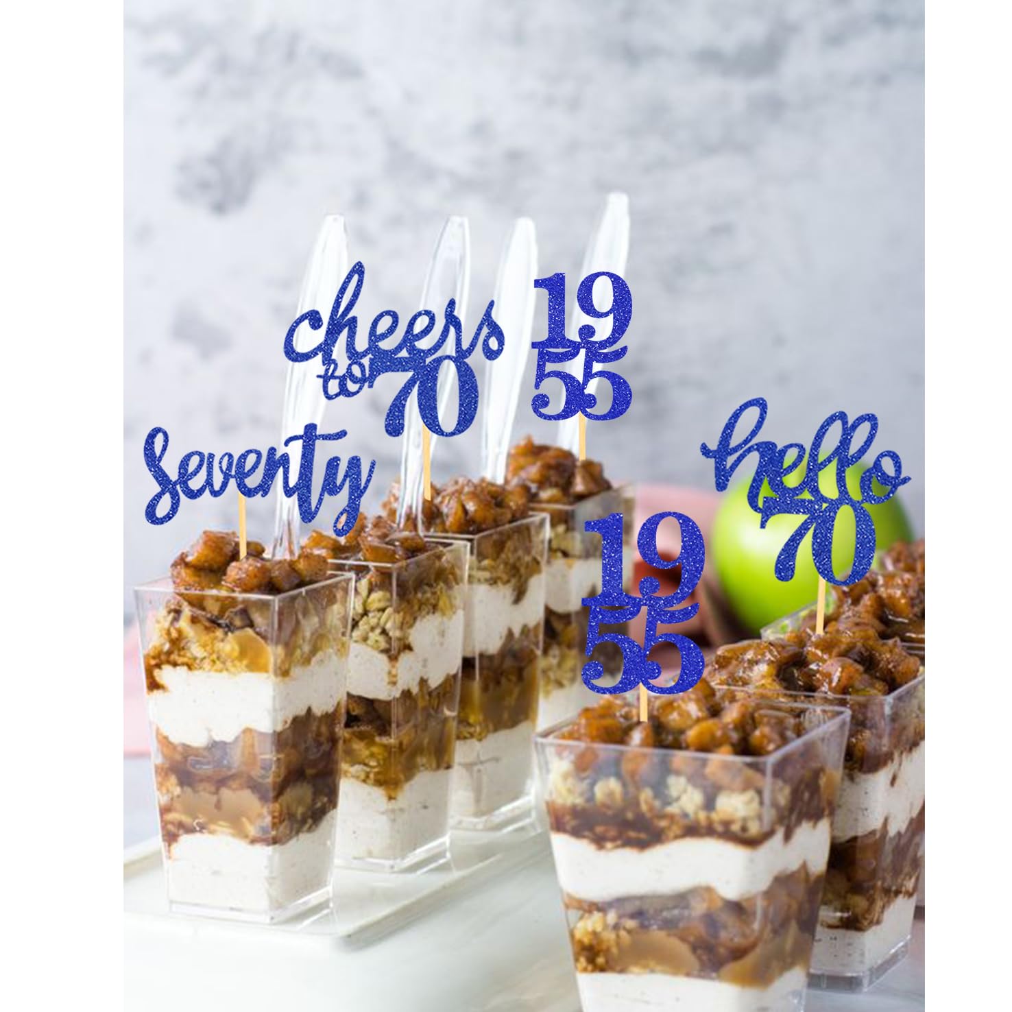 30 Cupcake-Topper „Prost 70“ Mit Glitzer – Geburtstags-Deko Für Kuchen, Torten & Desserts
