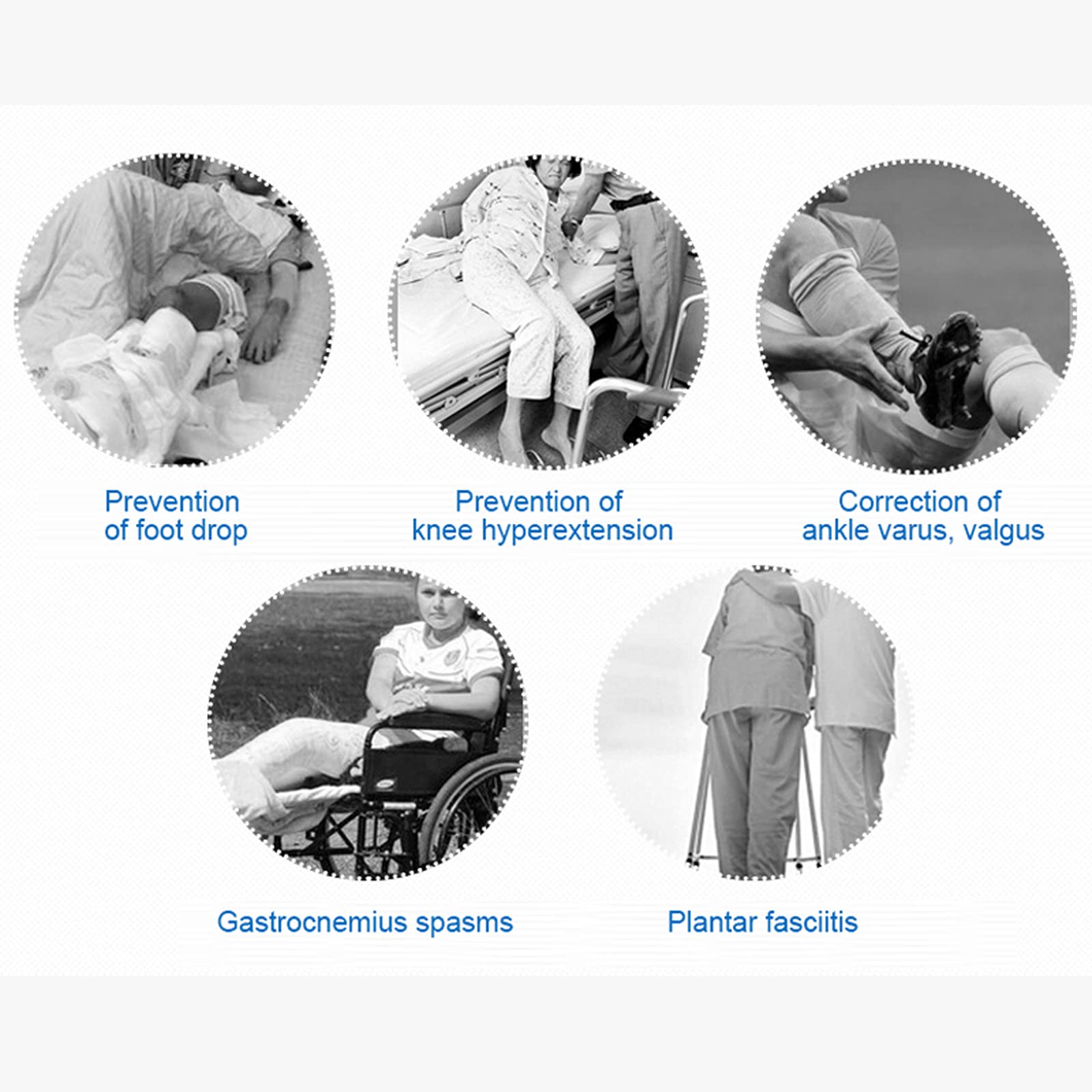 Soporte para la espinilla, ortesis, Bota ortopédica para Caminar, Soporte para el Tobillo, cómodo y Transpirable, Antideslizante, para rehabilitación de fracturas, cuidados de e