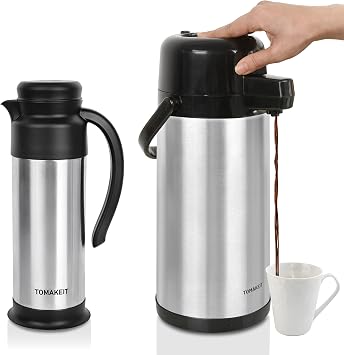 102oz/3L Airpot Coffee Carafe for Keeping Hot&1L/34 Oz Creamer Pitcher for Coffee