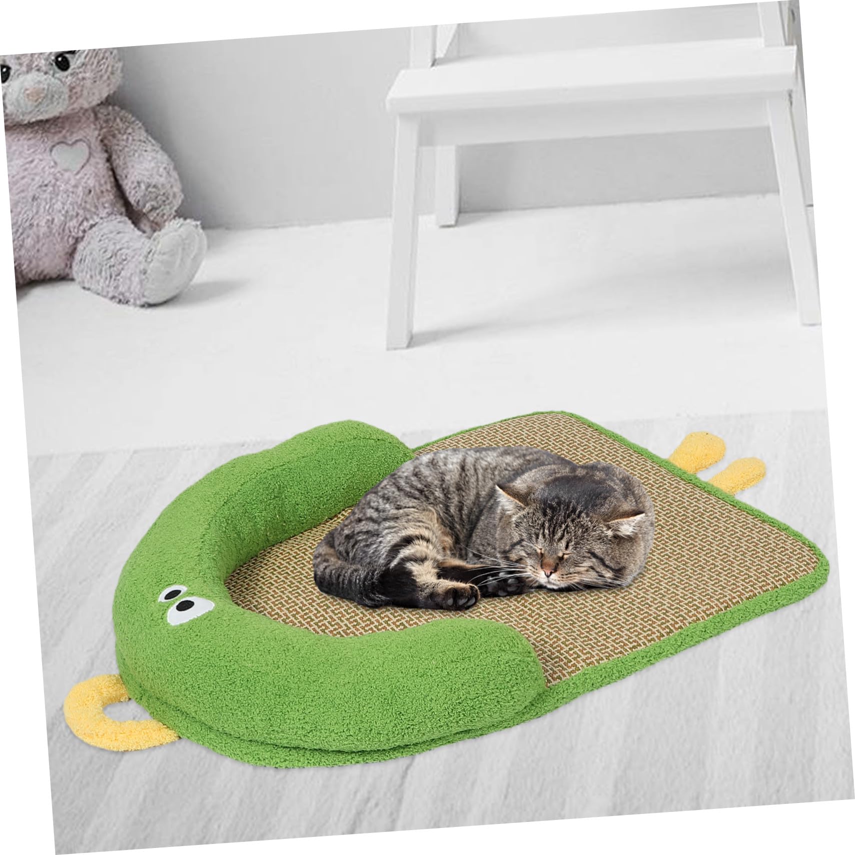Kühlmatte für Haustiere mit Kissen, Geflochten, Rattan Baumwolle Grün