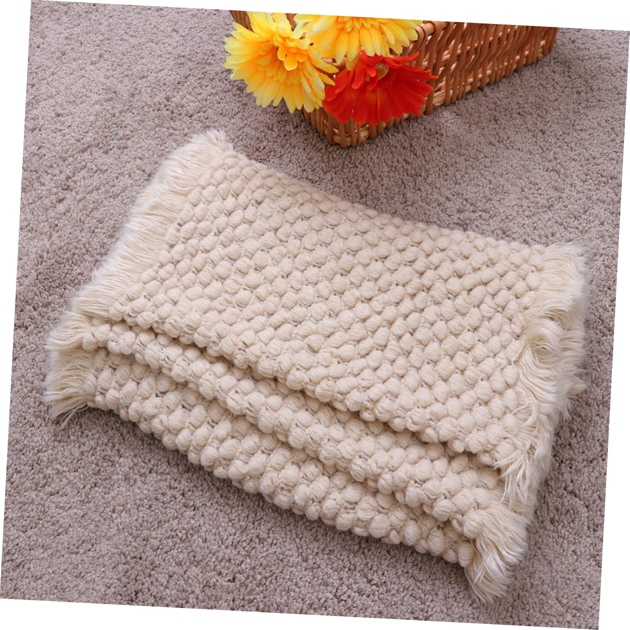 VICASKY 2piezas De Algodón Tejida para Fotografía De Bebés Diseño De Piña para Dormir Accesorios para Recién Nacidos Beige
